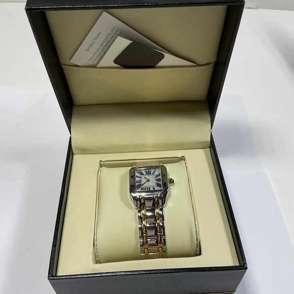 Milor Bronzo Italia Two Tone Mother of Pearl Roman Numeral Watch Swiss Movement main image 7